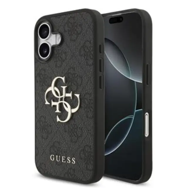 Guess PU 4G Metal Logo Case for iPhone 17 Grey