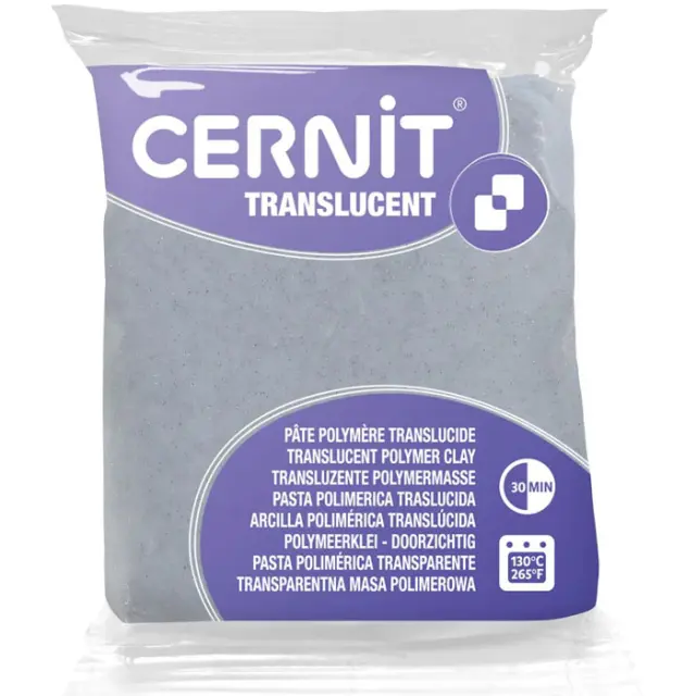 Πολυμερικός Πηλός Cernit Translucent No080 - Glitter Silver - 56gr