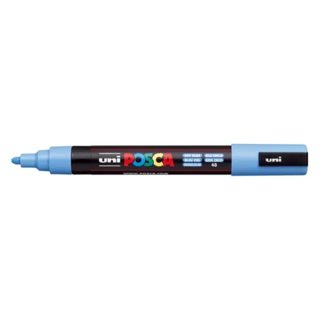 Μαρκαδόρος Σχεδίου Uni Posca PC-5M Medium με πάχος μύτης 1.8-2.5mm - Sky BluePC-5M(E) - SKYBLUE