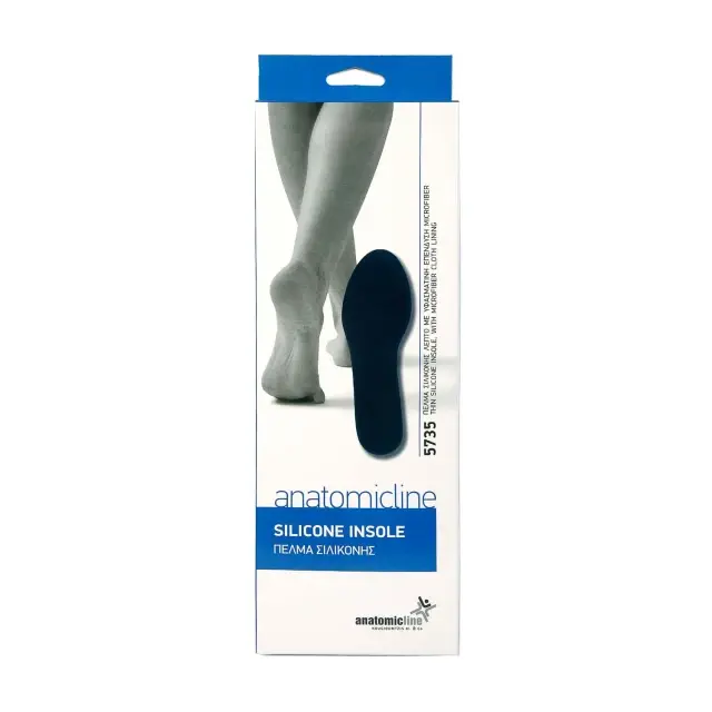 ANATOMIC LINE 5735 Πέλμα σιλικόνης λεπτό με υφασμάτινη επένδυση microfiber - L(43-46)