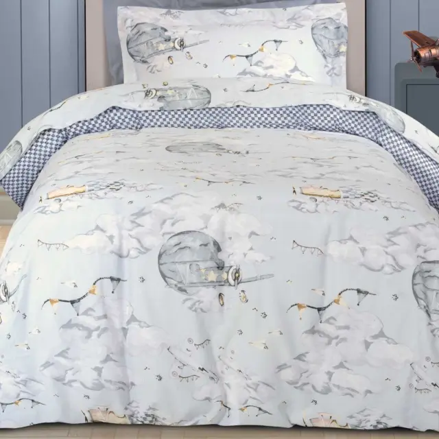 Σετ Σεντόνια 170x260 Μονά Essential Greenwich Polo Club 8852 Grey 100% βαμβακερόΧωρίς Λάστιχο 2