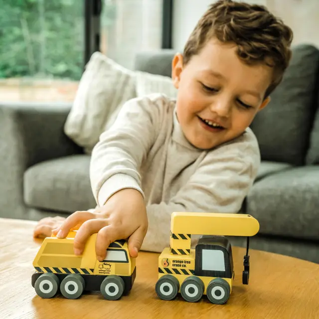 Σετ 2 Οχήματα Μαστορέματος Construction Orange Tree Toys (FSC®) 2