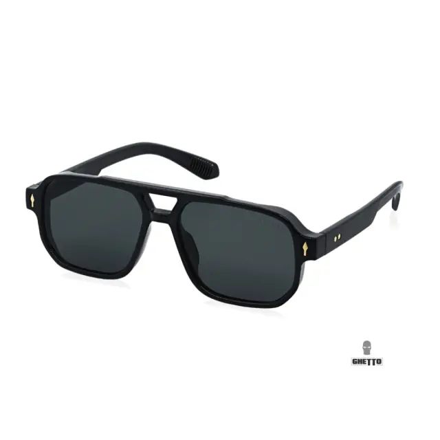 Ghetto 70s Retro Square Sunglasses Total Black Frame Unisex