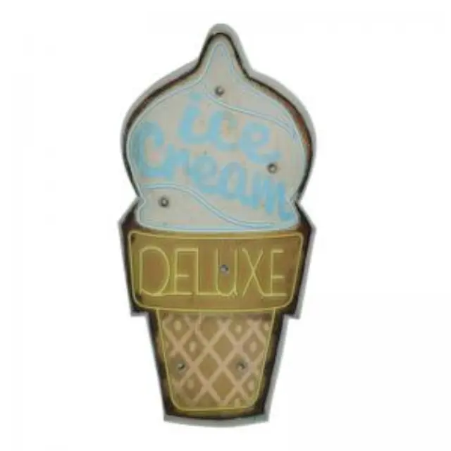 Μεταλλική Πινακίδα LED Forever Light RETRO Ice Cream Πολύχρωμο N68163 3