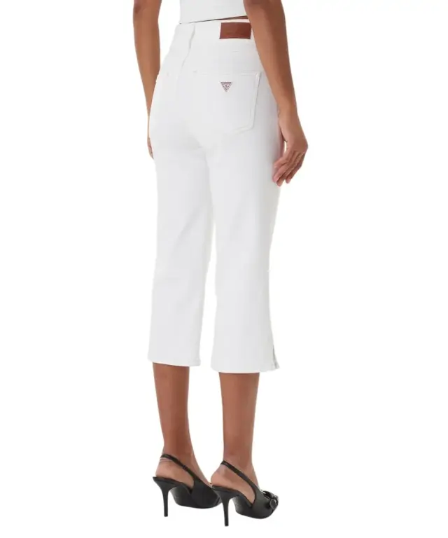 Guess - Γυναικείο Παντελόνι Τζιν High Rise Capri W6GA2GD0131-GJOV Λευκό 2
