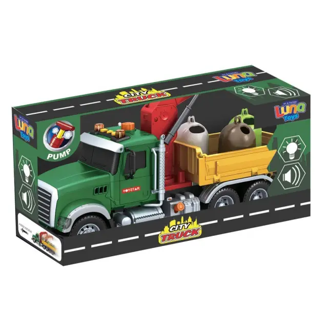 Όχημα Απορριμματοφόρο Luna Toys 1:12 Με Γερανό, Φως Και Ήχο/ 0622283 (Luna)