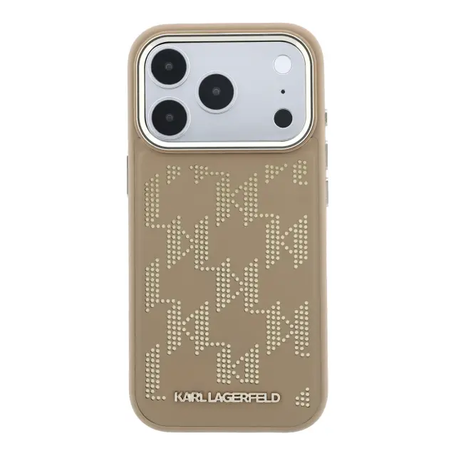 Karl Lagerfeld PU Perforated Monogram MagSafe Case for iPhone 17 Pro Max Beige 3