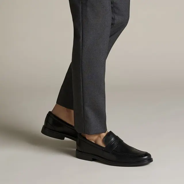 Clarks Un Aldric Step Black Leather - 41