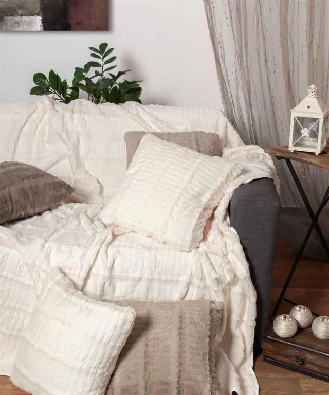 ΜΑΞΙΛΑΡΟΘΗΚΗ stripe (65cm x 65cm) ivory - -