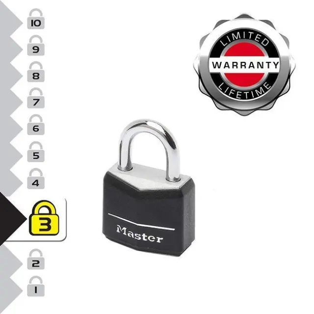 Master Lock 9120EURTBLK - Σετ 2 λουκέτα 20mm με κάλυμμα προστασίας και ασορτί κλειδιά 3