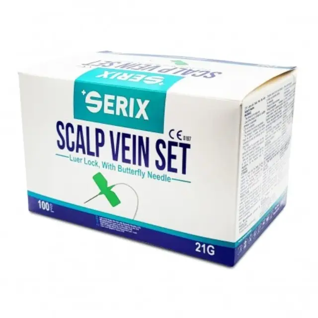 Πεταλούδες Φλεβοκέντησης (Scalp Vein Set) με Luer Lock, Serix (100 τεμ.) 21G