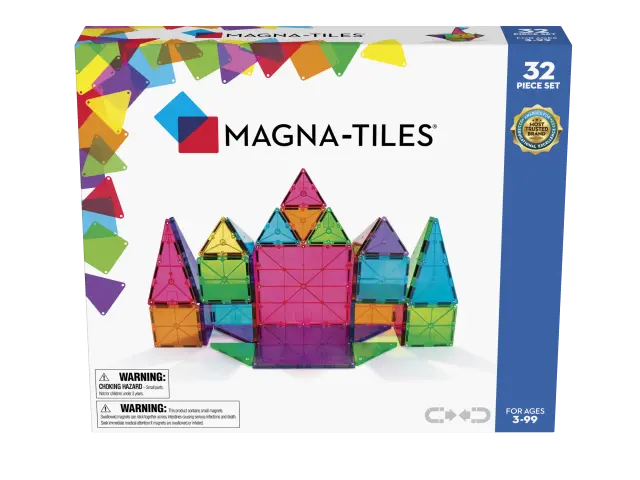 Magna-Tiles Μαγνητικό Παιχνίδι Μαγνητικά Πλακίδια Clear Colors 32 Κομμάτια για 3+ ετών 02132