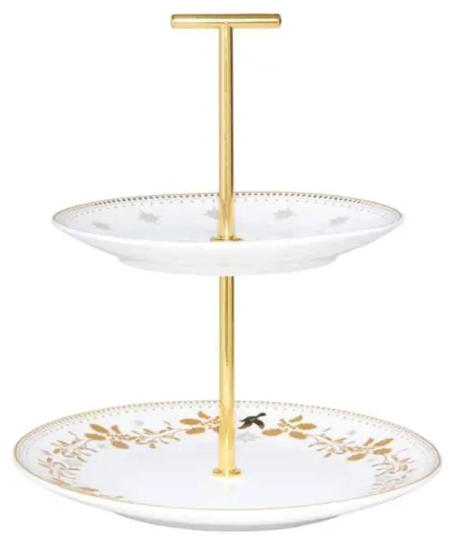 Maxwell & Williams White Christmas Two Tier Cake Stand Διώροφη Πιατέλα Πορσελάνινη 15cm