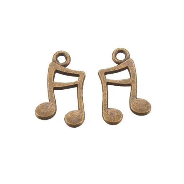 Μεταλλικό Κρεμαστό Μουσική Νότα - Antique Bronze - 16x11x1mm - 20τεμ