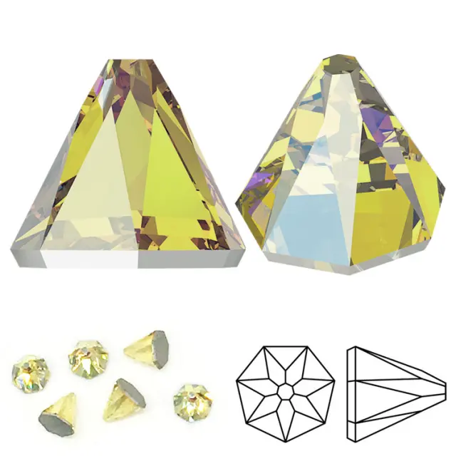 Swarovski 2019 Round Spike Flatback GlueFix 6x6mm Light Topaz Shimmer - 6τεμ