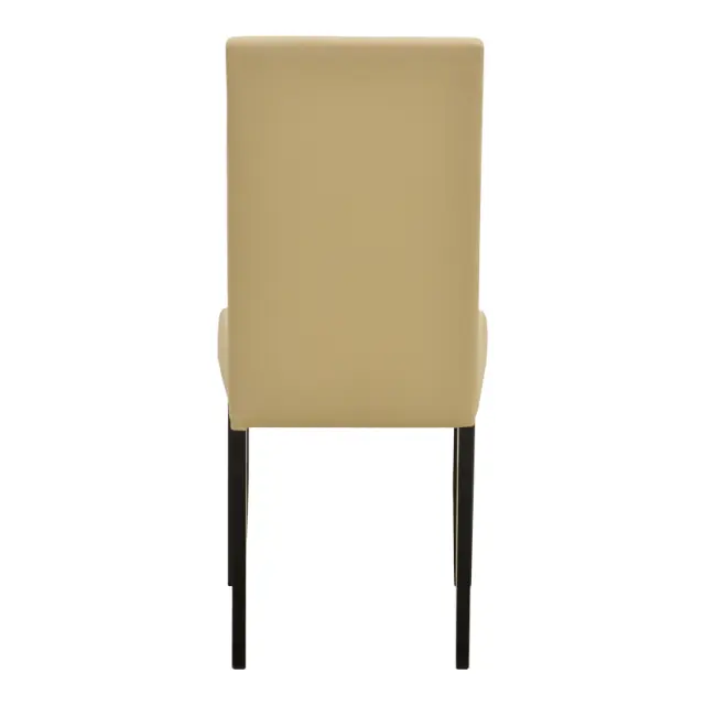 Καρέκλα Zeben pakoworld εκρού PU με πόδι μαύρο rubberwood 43,5x55,5x93,5εκ | Συσκευασία 2 τμχ 3
