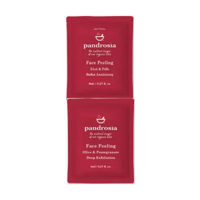 Pandrosia Face Peeling Olive & Pomegranate, Απολεπιστική Μάσκα Προσώπου με Ελιά & Ρόδι 2x 8ml