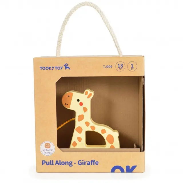 Ξύλινη Συρόμενη Καμηλοπάρδαλη Tooky Toys Giraffe TJ009 6972633376354 3