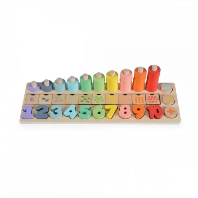 Moni Toys Ξύλινος Παιδικός Άβακας "Μετράω και Μαθαίνω" 2052