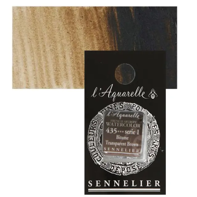 Χρώμα Ακουαρέλας Sennelier l Aquarelle Half Pan - 435 Transparent Brown