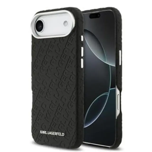 Karl Lagerfeld Grained PU Repeated Logo MagSafe Case for iPhone Air Black