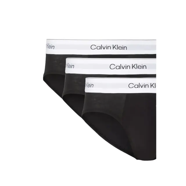 Calvin Klein Ανδρικό Slip Hip Brief Icon Cotton Stretch - Τριπλό Πακέτο, Χρώμα Μαύρο 3