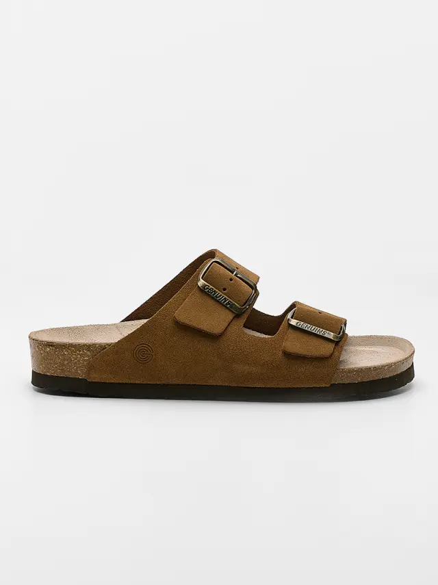 Genuins Παντόφλες Γυναικείο δέρμα Nubuck Καφέ GEN/HAWAII SUEDE G106557 MANDORL 3