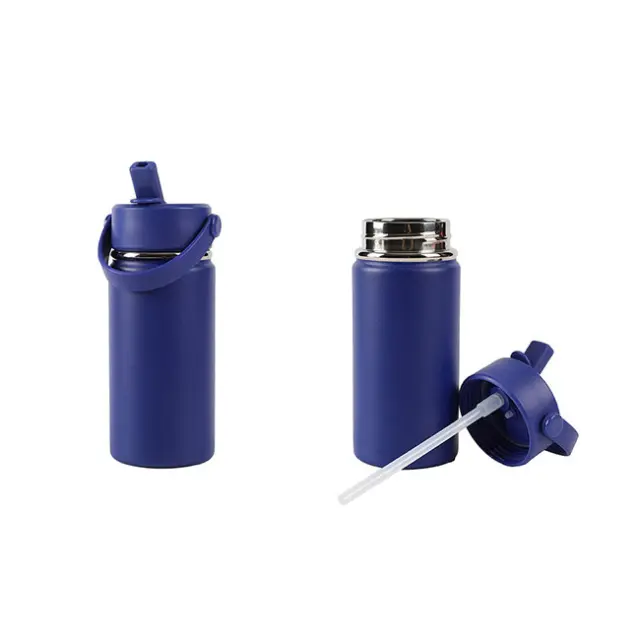 i-Drink Παγούρι Θερμός με Καλαμάκι 400ml Μωβ (ID0526)