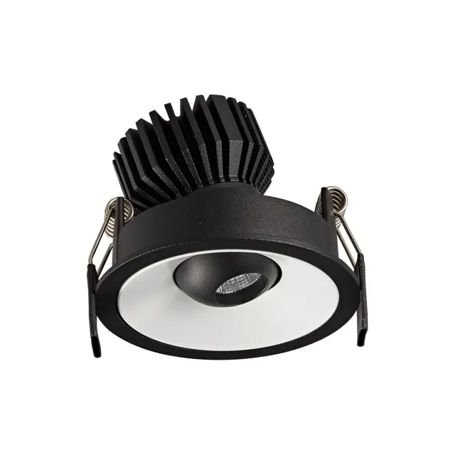 Presto 04345/WB/C Χωνευτό κινητό σποτ led 7W 4000K λευκό-μαύρο Άσπρο Άσπρο/Μαύρο