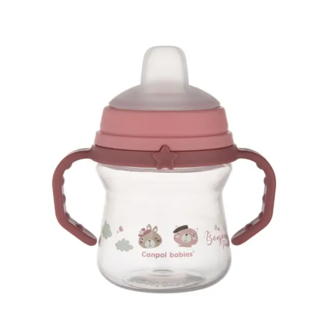 Κύπελλο με Στόμιο Σιλικόνης 150ml FirstCup Bonjour Canpol Pink 56/612