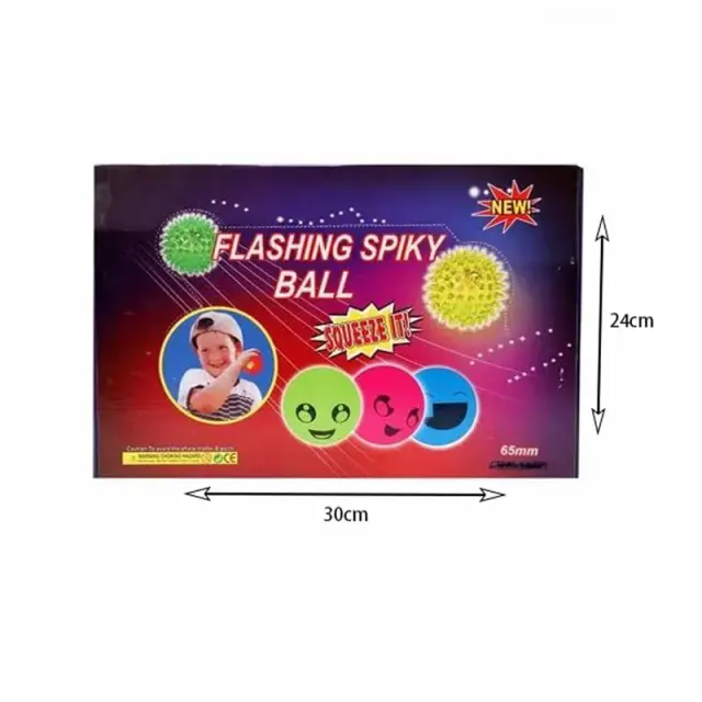 Παιχνίδι μπαλάκι με φως 12τμχ - Flashing spiky ball 78043 3