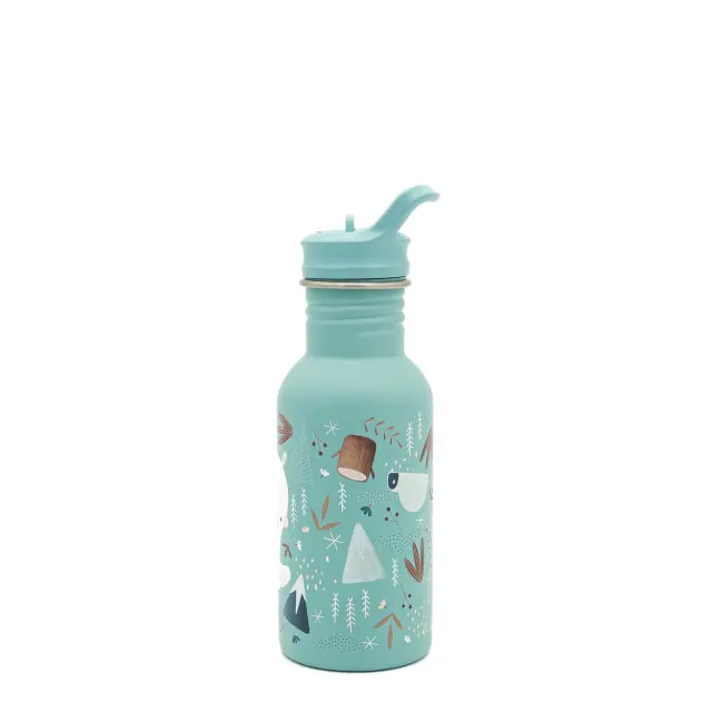 Sassi Ανοξείδωτο Παγούρι με Καλαμάκι 500ml Munchy The Bear 3