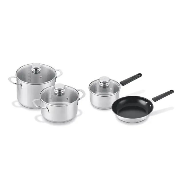 Brabantia Enjoyment Σετ 4τμχ Χύτρες 20cm/24cmΚατσαρολάκι 16cm & Αντικολλητικό Τηγάνι 24cm Ανοξείδωτα