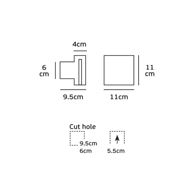 Bonk Φωτιστικό Led τοίχου χωνευτό 3.6W 3000K IP65 11x11x4cm γκρι Γκρί 3