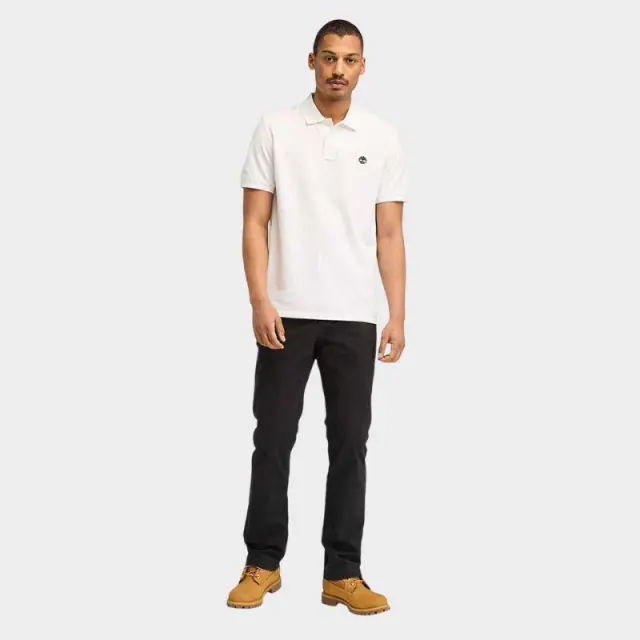 Timberland - Ανδρικό T-shirt Polo με Λογότυπο TB0A6VDP-100 Λευκό - 2XL 2
