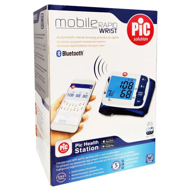 PiC Solution Mobile Rapid Wrist Μπλε Ψηφιακό Πιεσόμετρο Καρπού με ανίχνευση Αρρυθμίας
