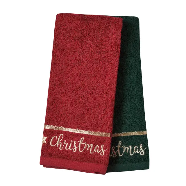 Christmas ποτηρόπανα σετ 2τμχ 40x60 40x60cm κόκκινο/πράσινο Das Home 0702