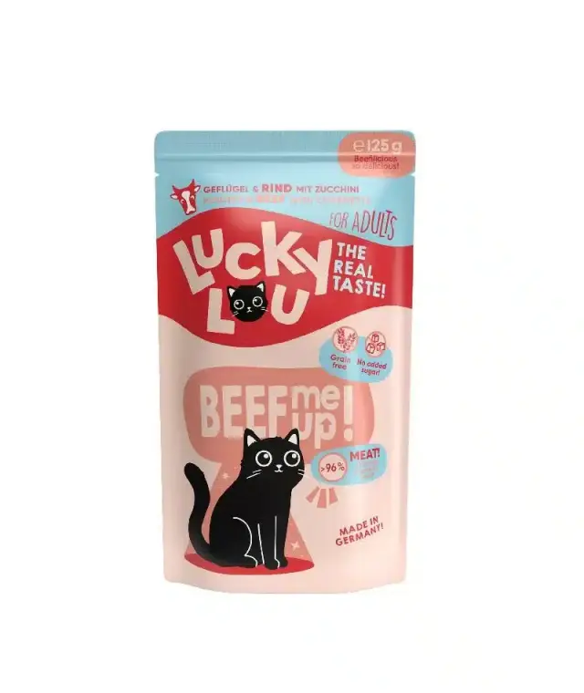 Lucky Lou LifeStage Adult Πουλερικά & Βοδινό (με Κολοκυθάκι) 125gr