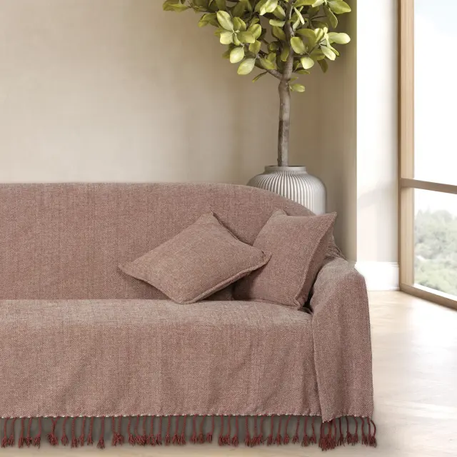 Διακοσμητικό Μαξιλάρι 40x40 Με Γέμιση Das Home 0274 Dark Rose 100% Chenille 2