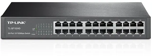 TP-LINK 24-port 10/100Mbps Desktop/Rackmount Unmanaged Switch V3 (TL-SF1024D)