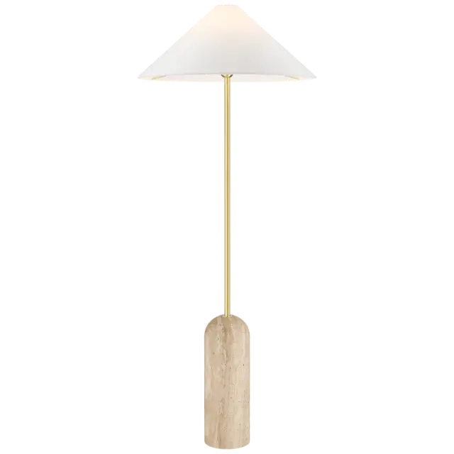 Φωτιστικό Δαπέδου LOXLEY F01463BR-WH – Διαχρονική Κομψότητα με Φυσική Πέτρα Τραβερτίνη Ορείχαλκος