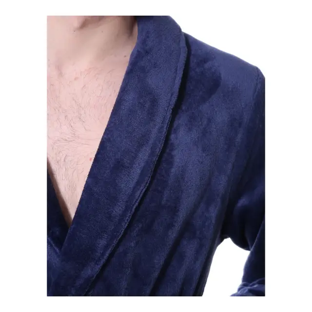 Mario Uomo Ανδρική Ρόμπα Fleece, Χρώμα Σκούρο Μπλε 2