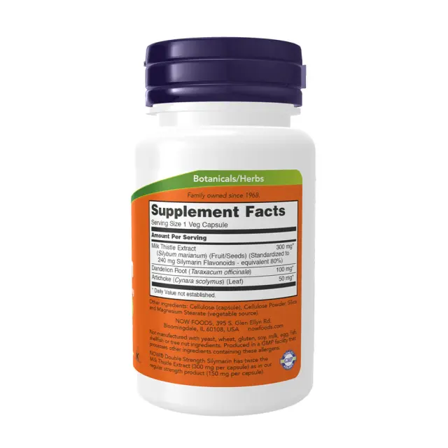 Now Foods Milk Thistle Extract, Double Strength 300 mg 50 Veg Capsules 2