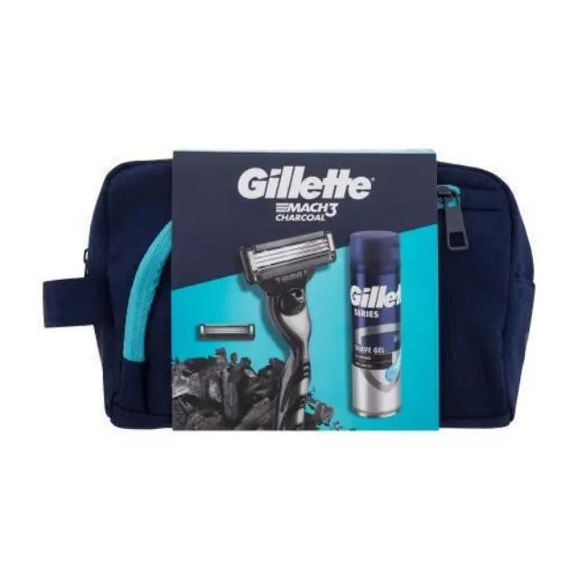 Gillette Mach3 Promo με Shave Gel , 200ml, Ξυριστική 1τεμ, Ανταλλακτικές Kεφαλές Ξυρίσματος, 2τεμ & Νεσεσέρ, 1σετ