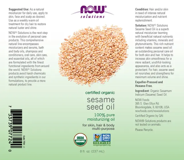Now Foods Sesame Seed Oil, Organic 2