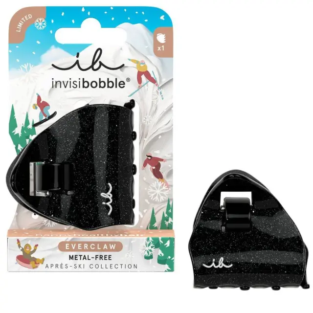 Invisibobble Everclaw Apres-Ski Collection Bonfire Night Κλάμερ Μαλλιών Χωρίς Μεταλλικά Μέρη, Μαύρο, 1τμχ