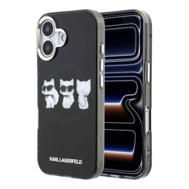 Karl Lagerfeld IML Choupette Trio Watercolor MagSafe Case for iPhone iPhone 17 Black