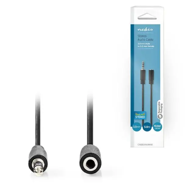 Καλώδιο προέκτασης ήχου 3.5mm Stereo αρσ. – 3.5mm Stereo θηλ., 5.00m.