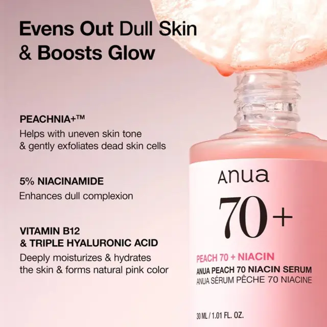 Anua Peach 70 Niacin Serum 30ml Ορός λάμψης με νιασιναμίδη (Ανανεωμένη Συσκευασία) 30ml 3