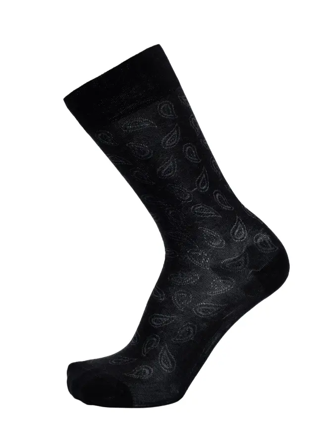 SC-M100-973 - Black - SOCKS MEN ULISSE PAISLEY - O/S 41-46